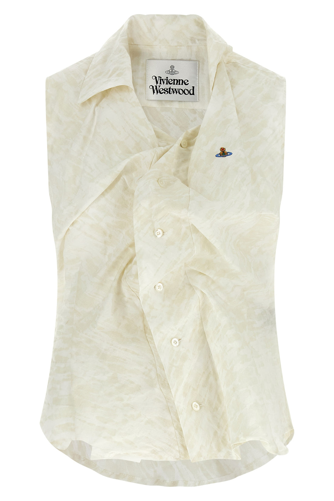 VIVIENNE WESTWOOD 38 drunken shirt in embossed cotton poplin