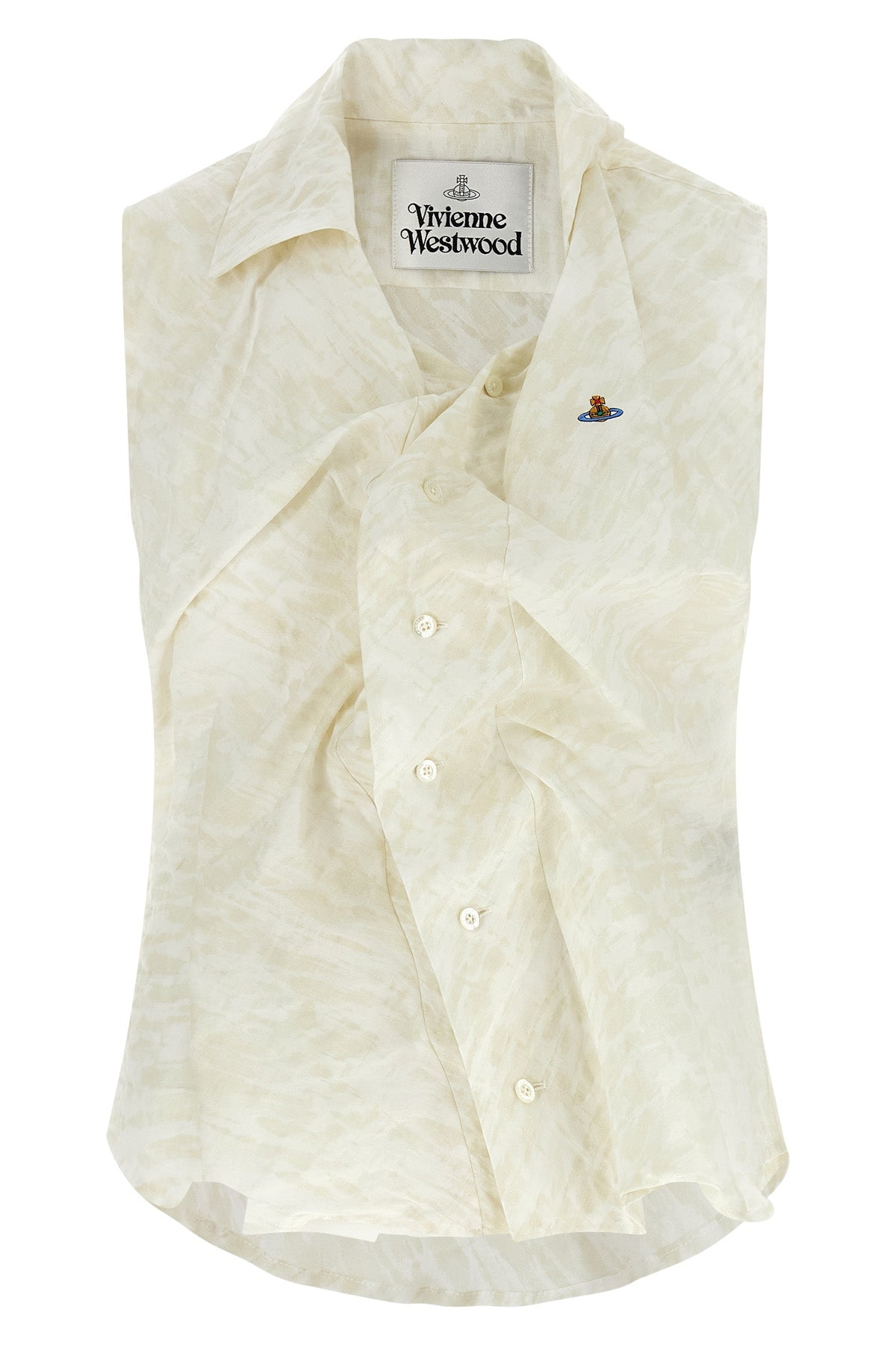drunken shirt in embossed cotton poplin