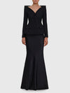 metallic bouclé satin maxi dress