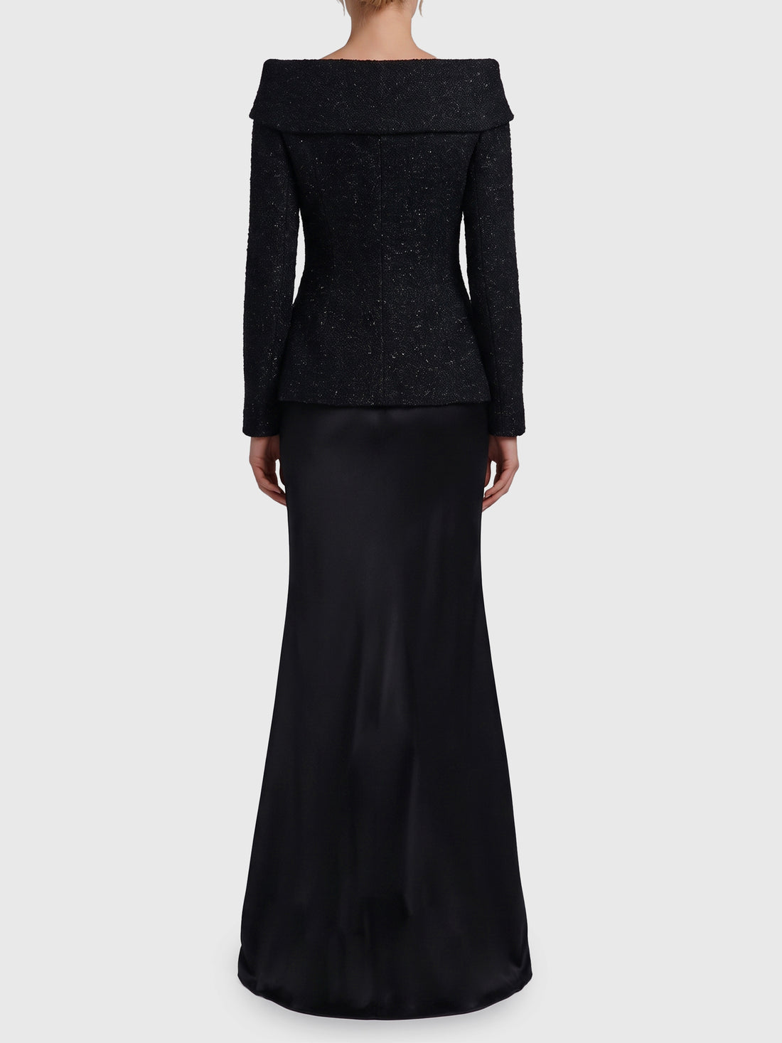 SELF PORTRAIT 10 metallic bouclé satin maxi dress