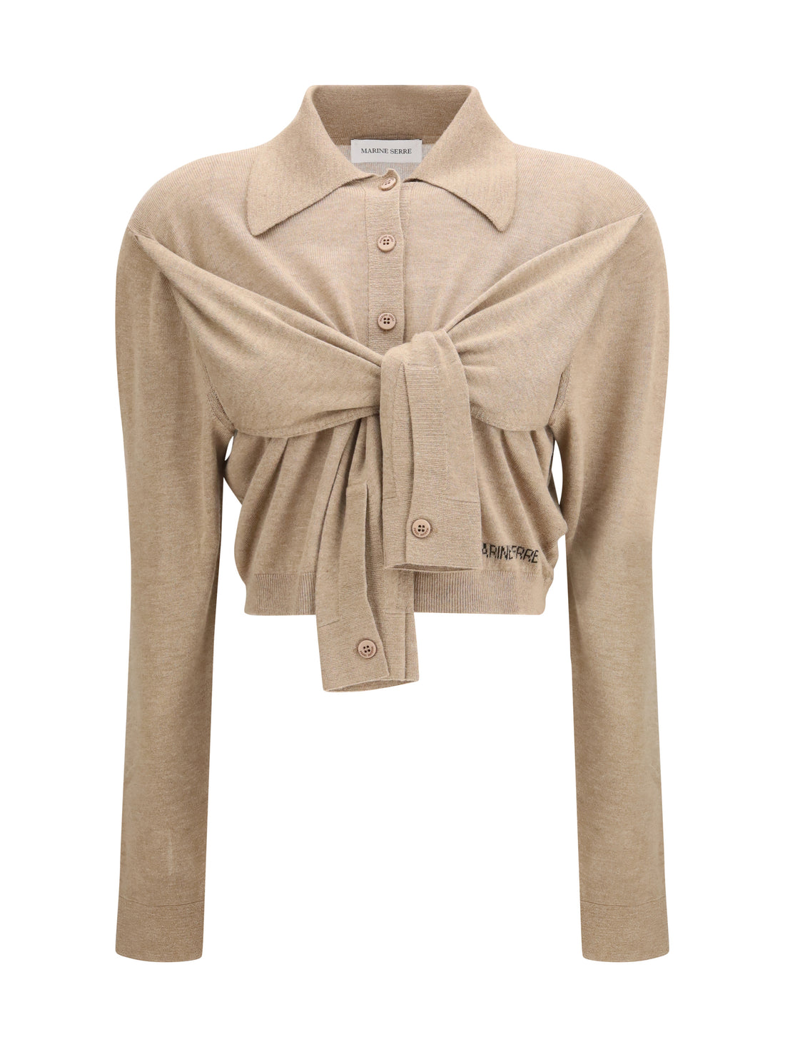 MARINE SERRE L wrapped hybrid cardigan