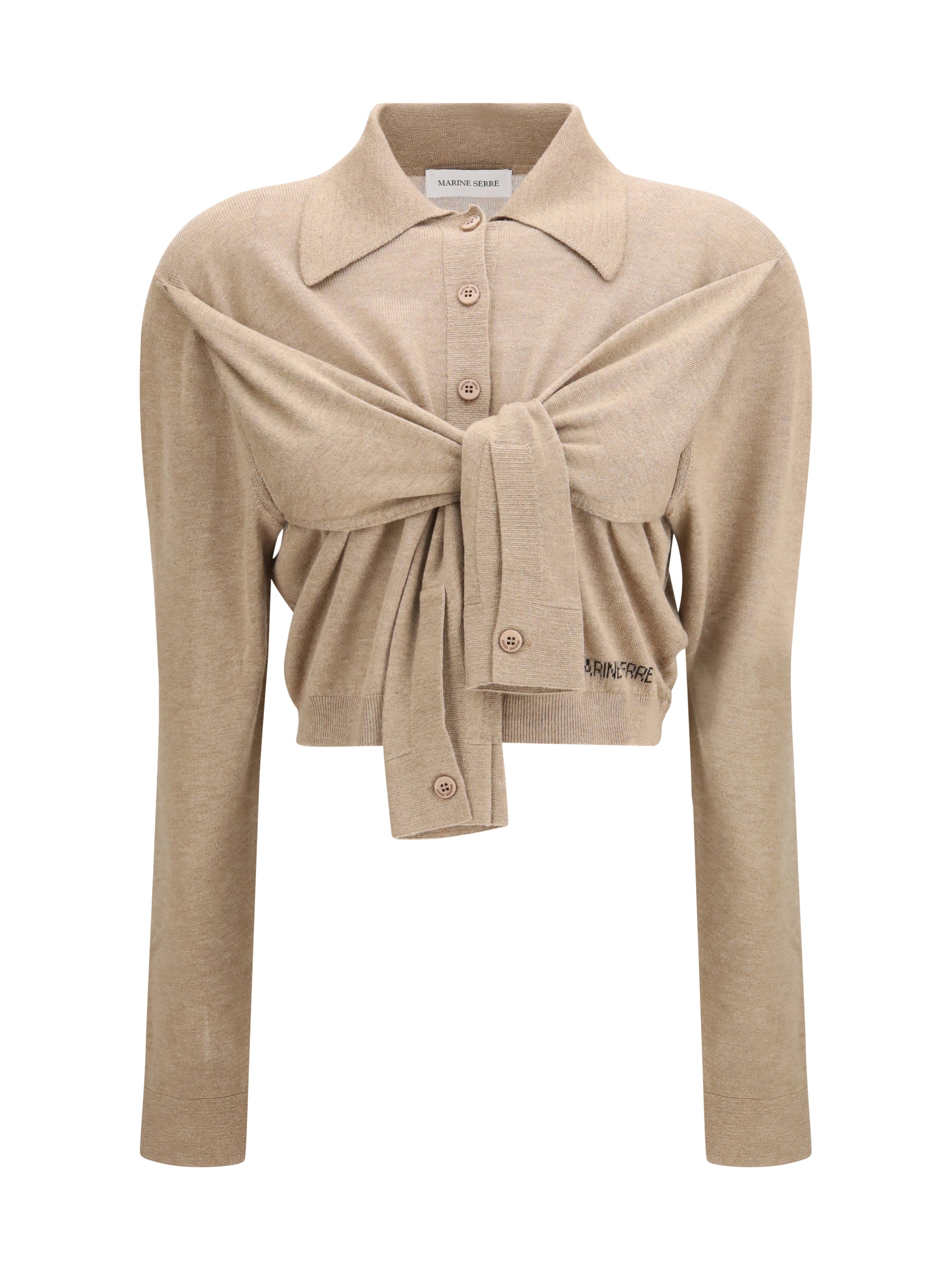 MARINE SERRE L wrapped hybrid cardigan