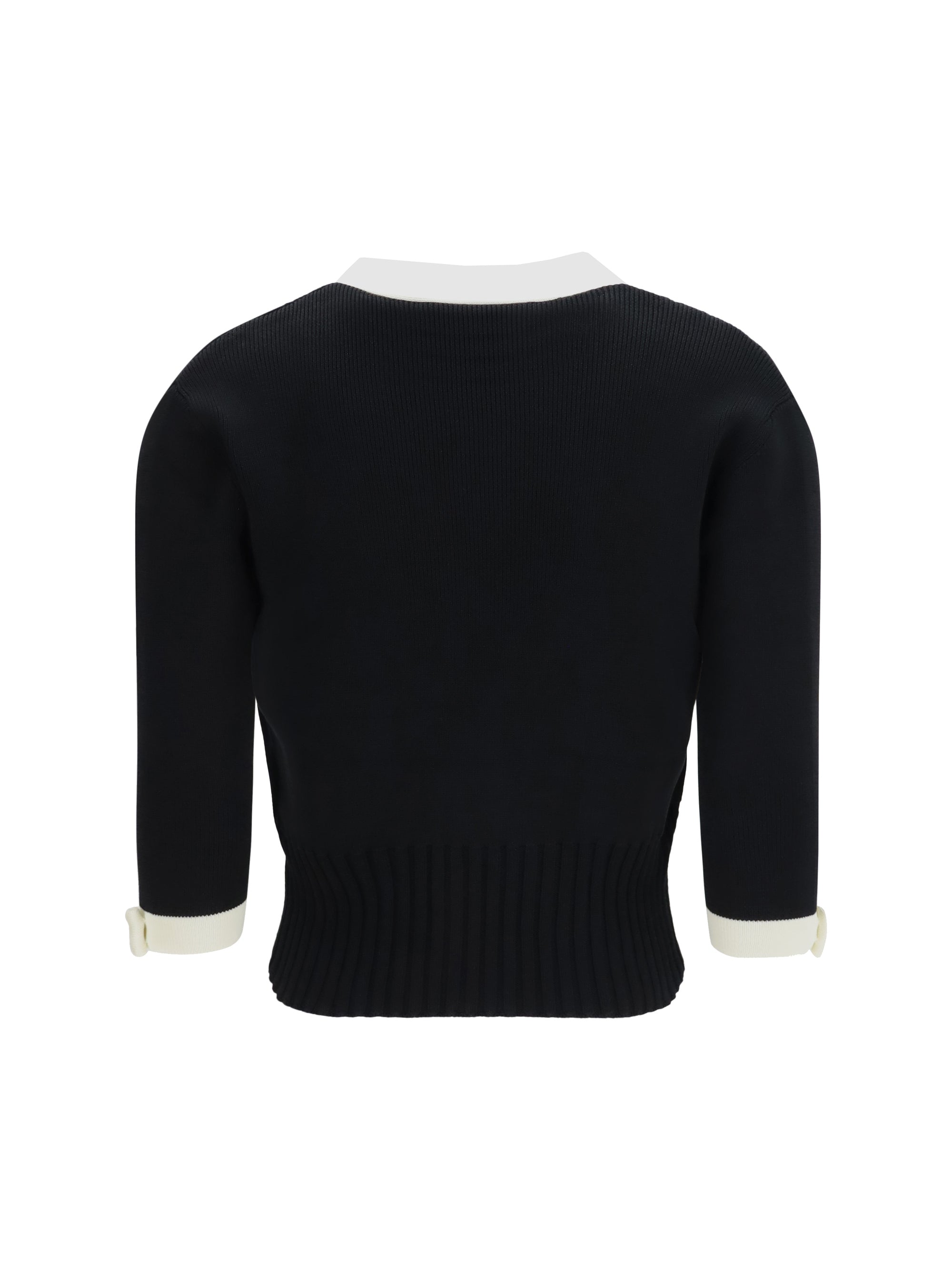 bicolor v-neck cardigan