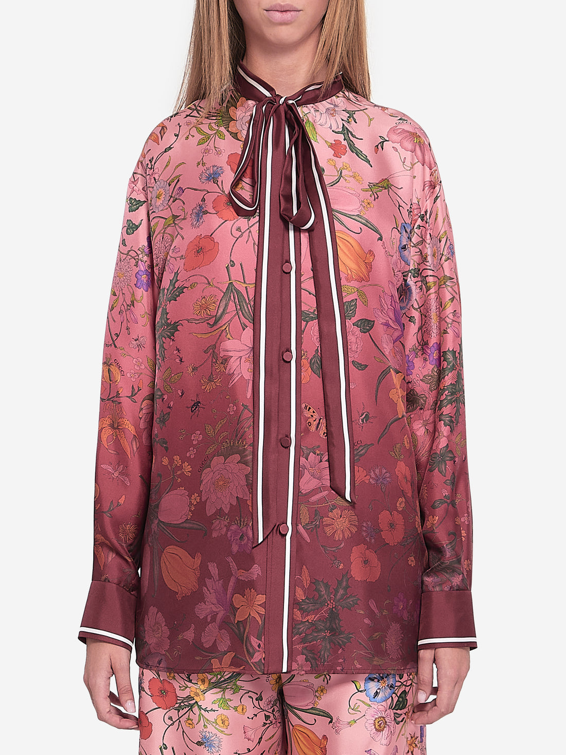 GUCCI 40 printed silk shirt