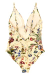 patience one-piece swimsuit in fully opaque fabric in floral print