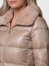 light puffer with collar ecofur