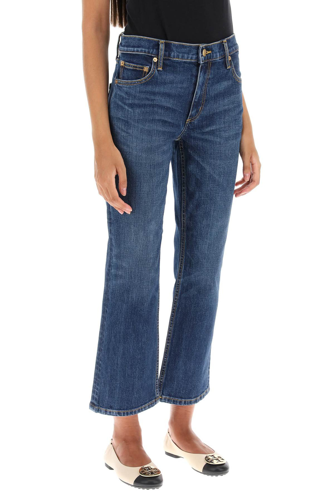 cropped flared jeans