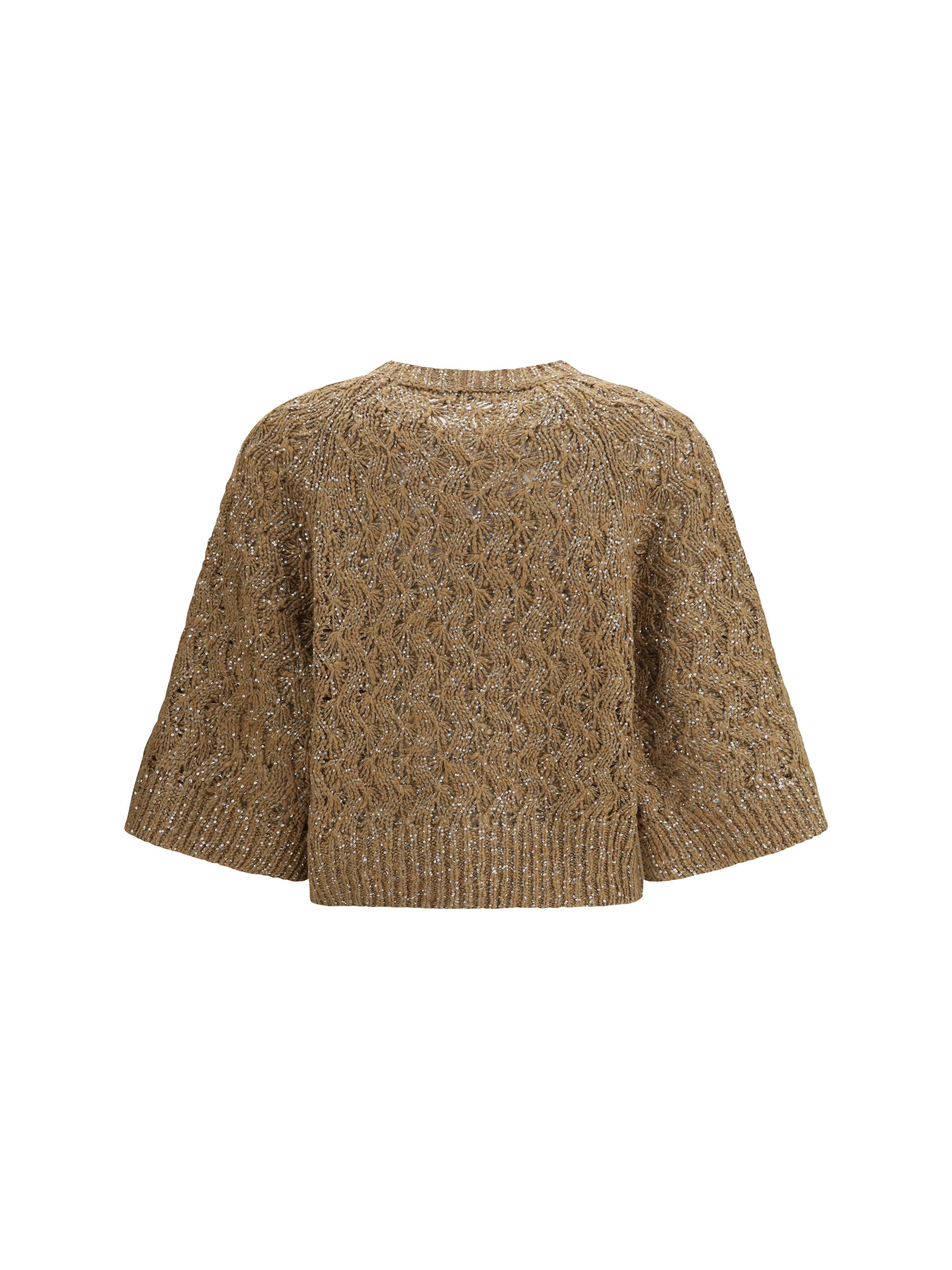 open-knit construction sweater