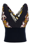 printed silk and knit top