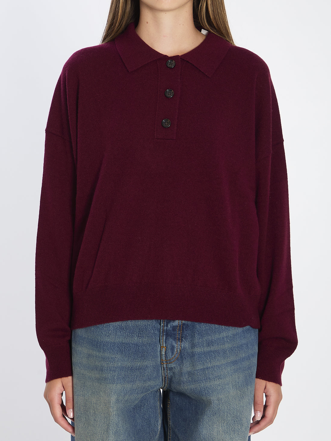 ALLUDE M wool and cashmere polo shirt