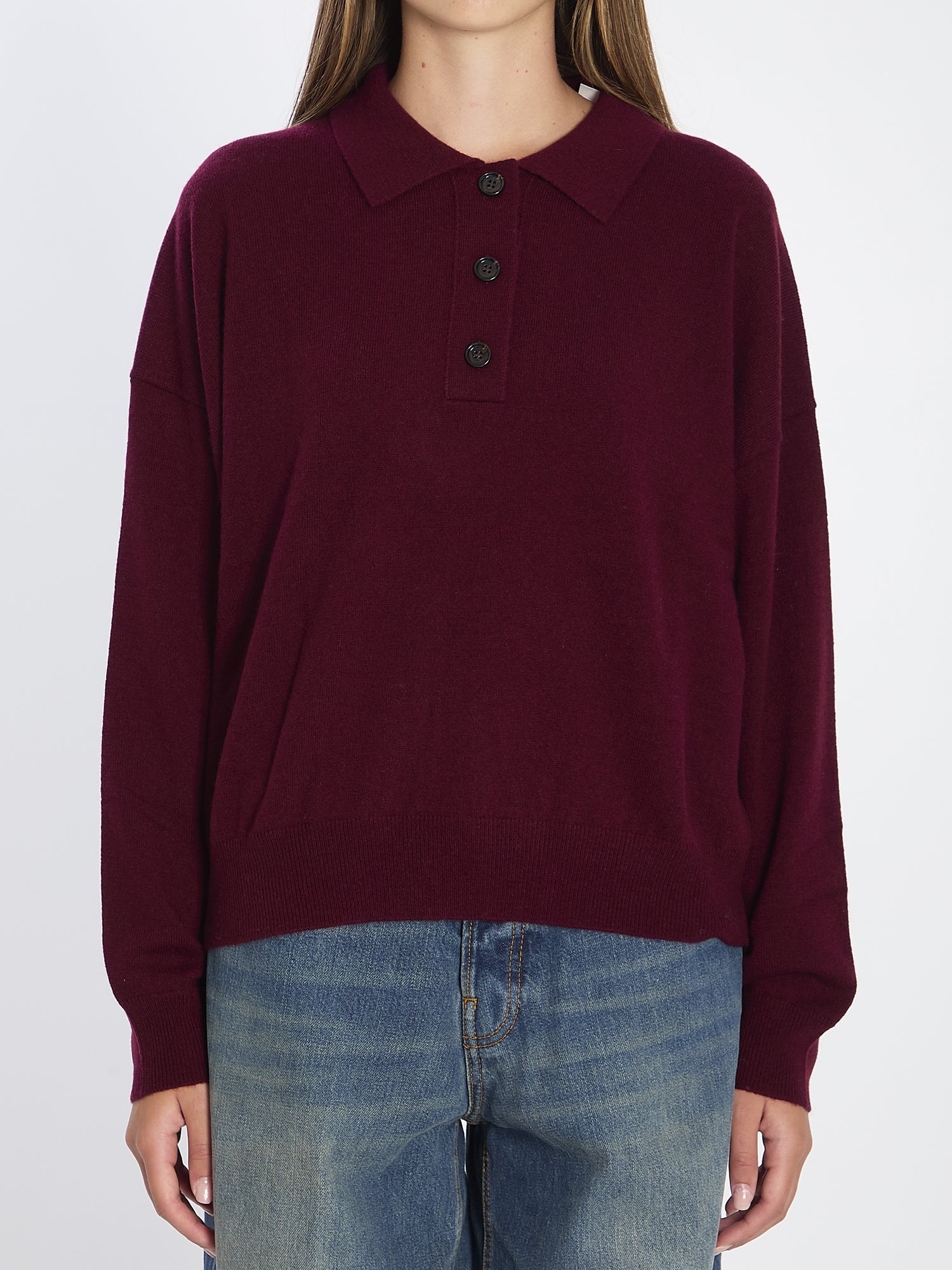 ALLUDE M wool and cashmere polo shirt