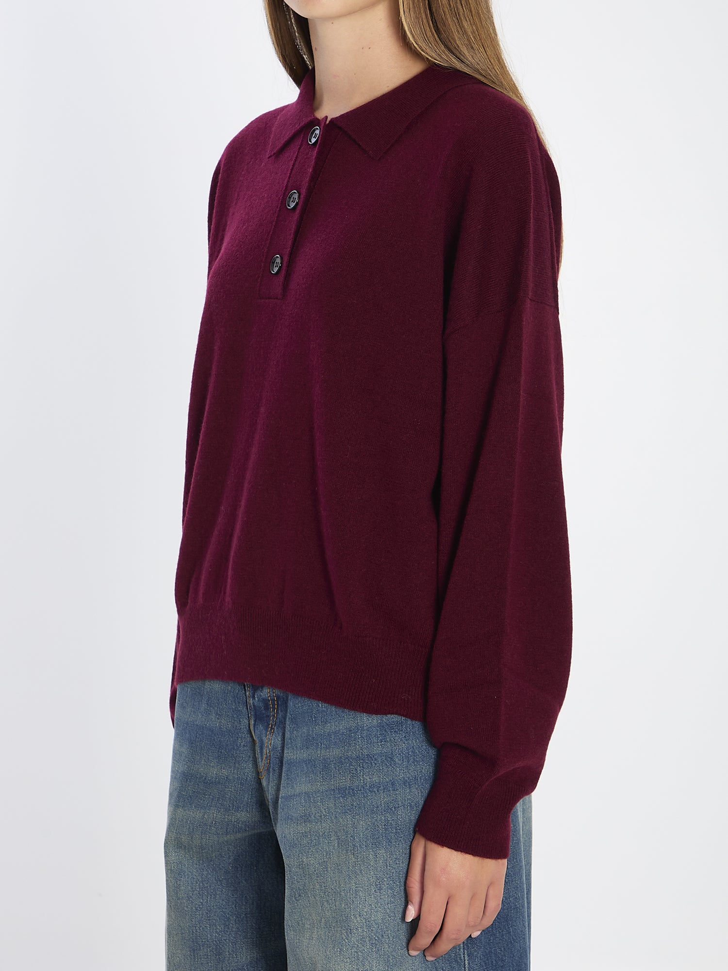 ALLUDE M wool and cashmere polo shirt