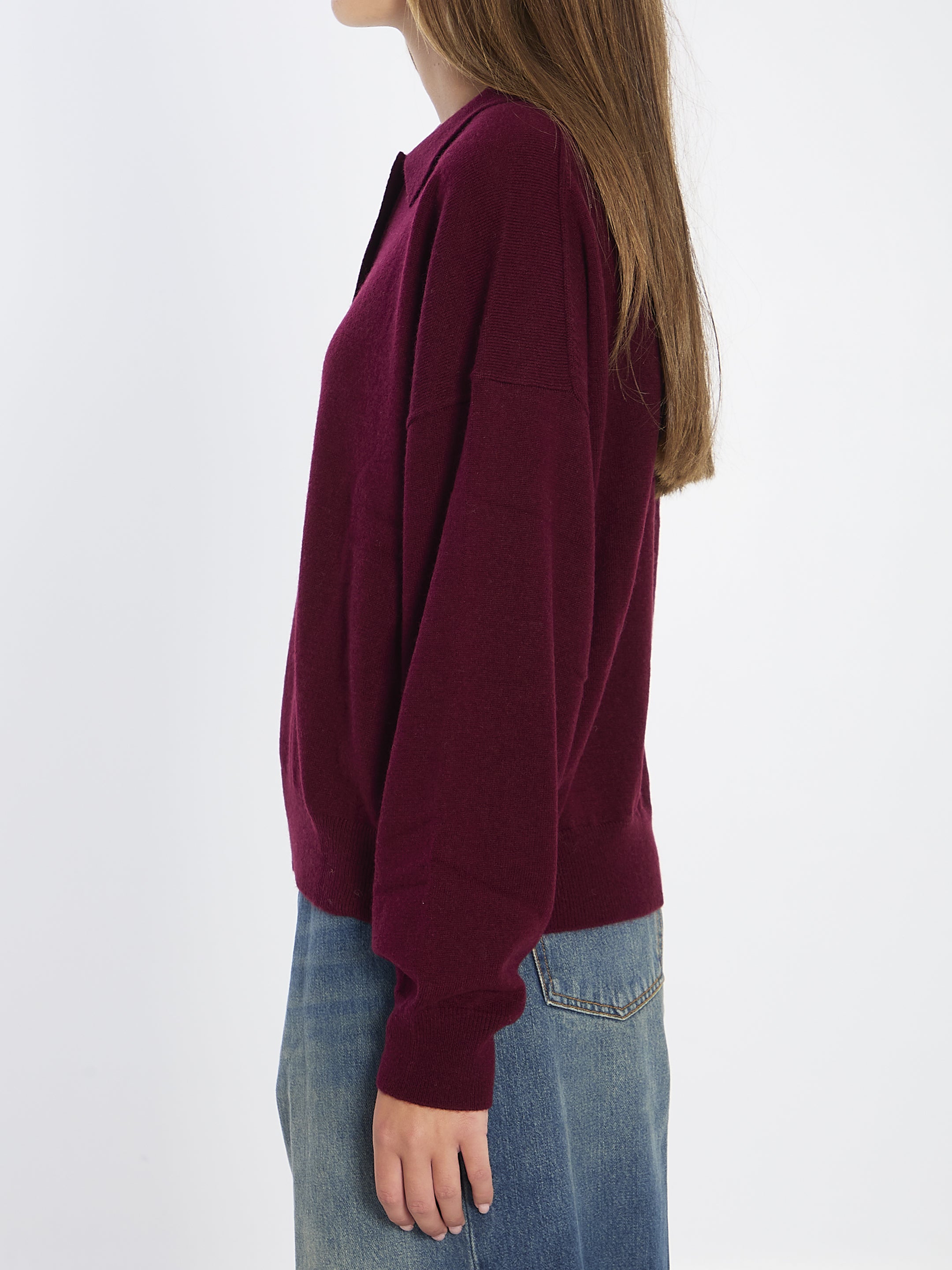 ALLUDE M wool and cashmere polo shirt