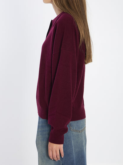 ALLUDE M wool and cashmere polo shirt