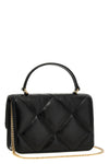kira diamond quilt handbag in matelassé nappa leather