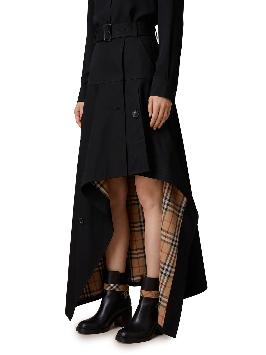 BURBERRY 6 asymmetric midi trench skirt