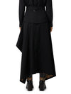 asymmetric midi trench skirt