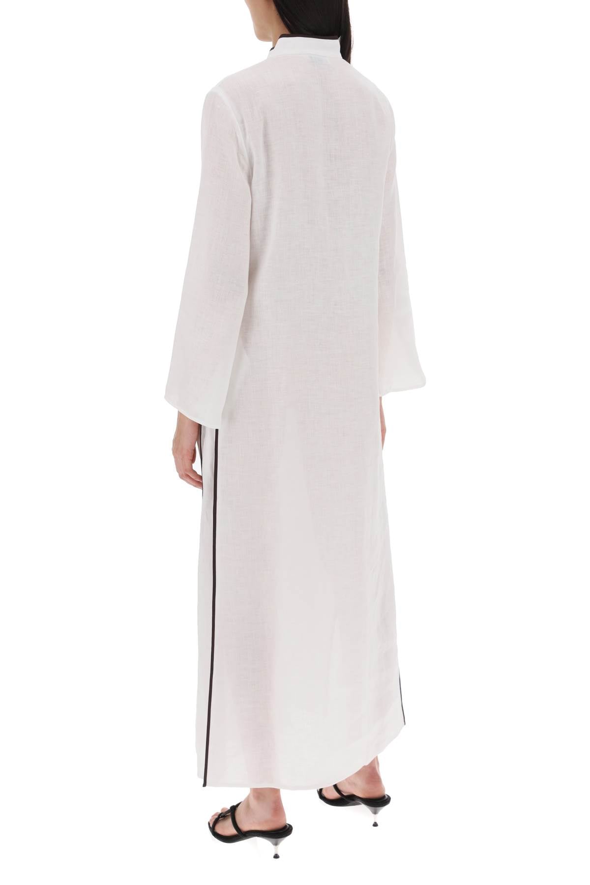 long linen caftan dress