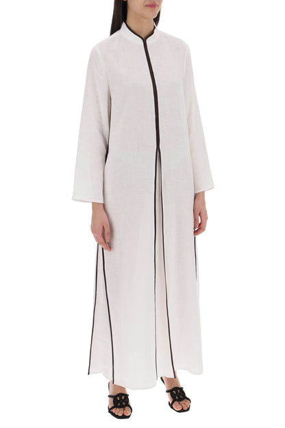 long linen caftan dress