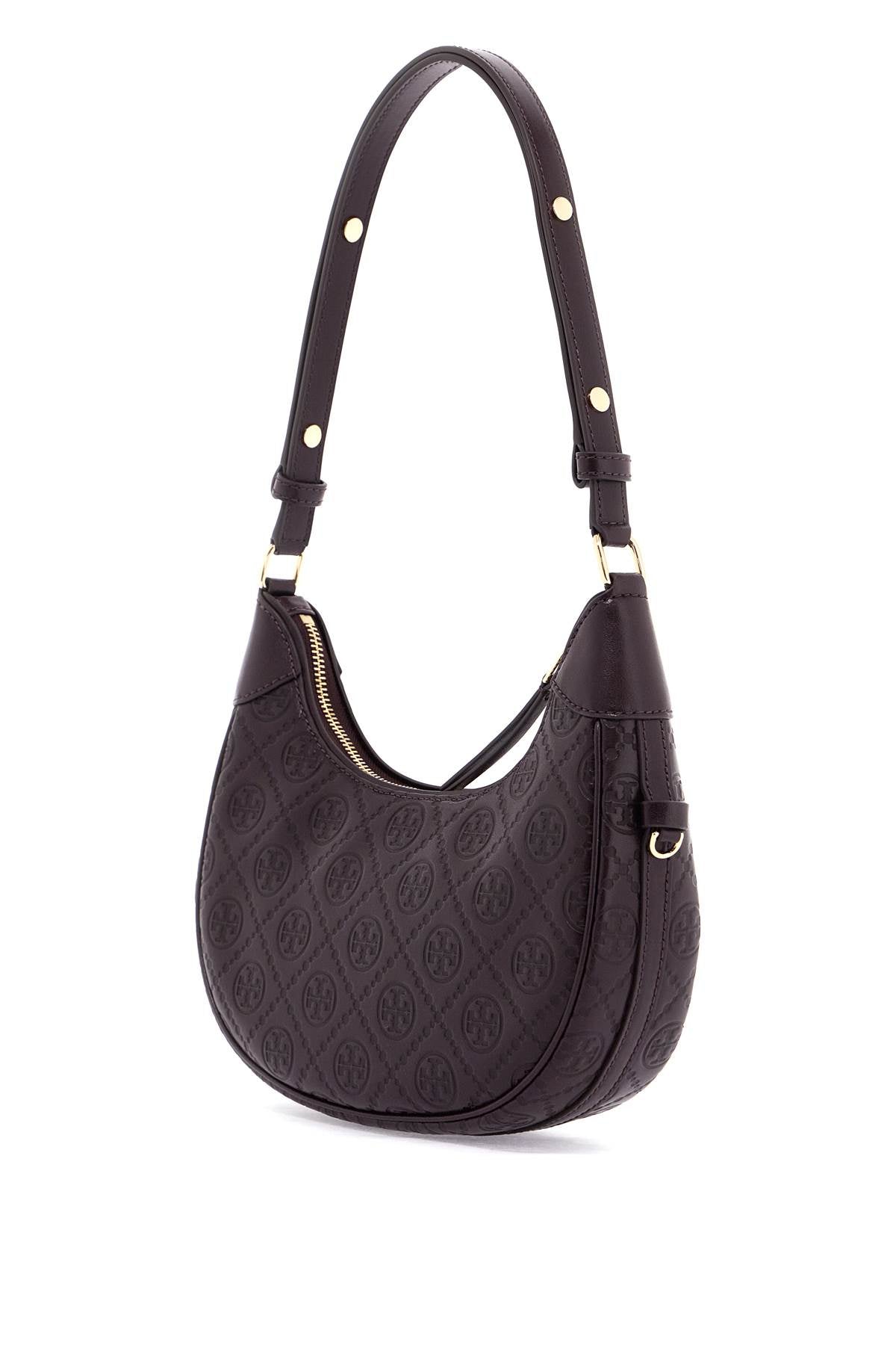 half-moon leather t monogram bag