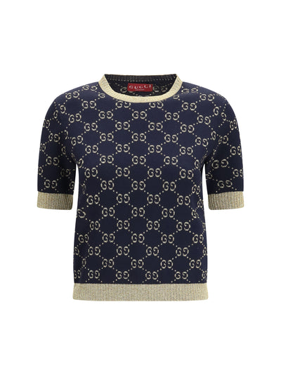 knit top with its iconic all-over monogram pattern