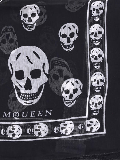 ALEXANDER MCQUEEN OS silk skull scarf