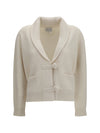 wool and cashmere english rib cardigan
