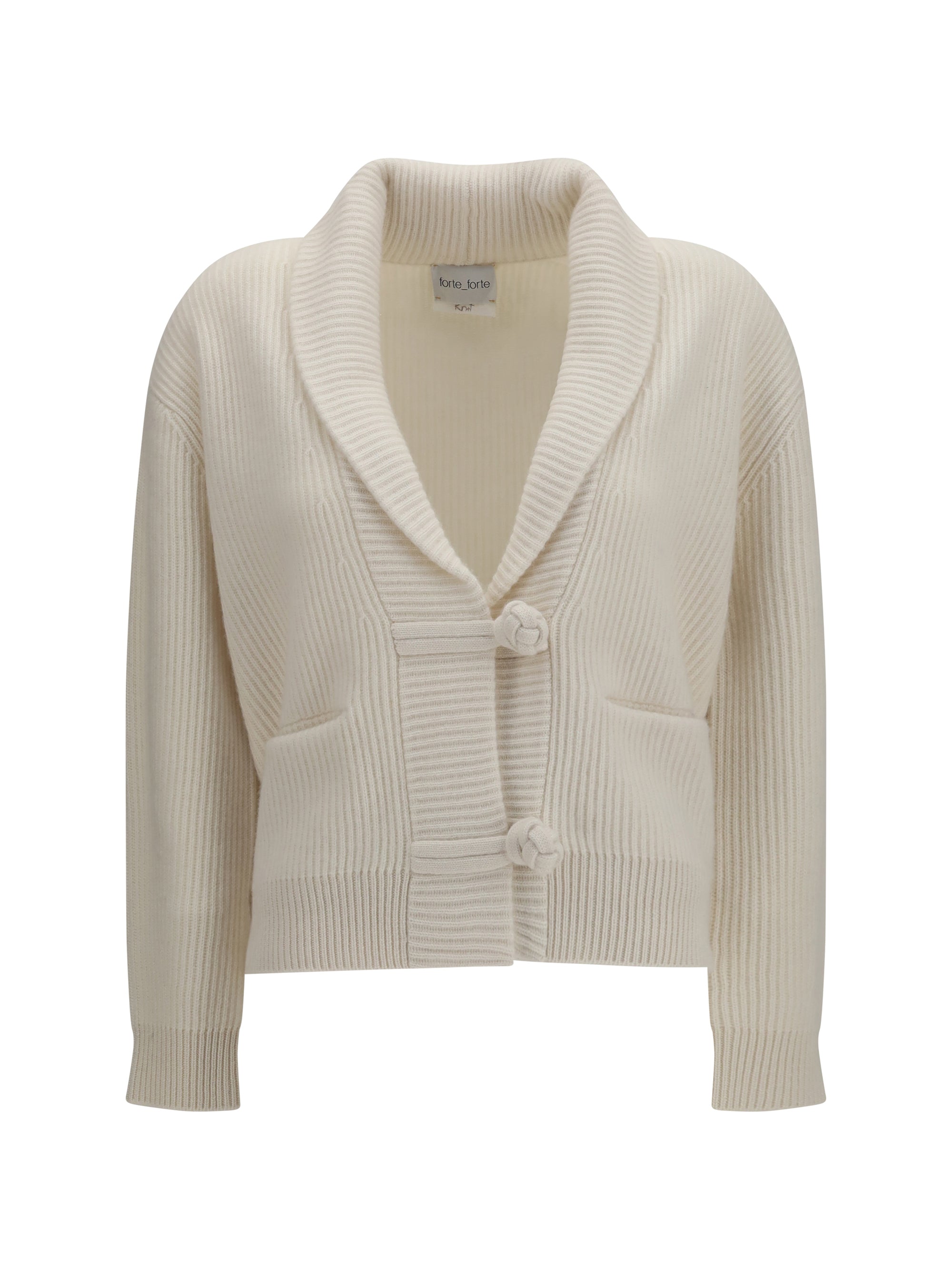 wool and cashmere english rib cardigan