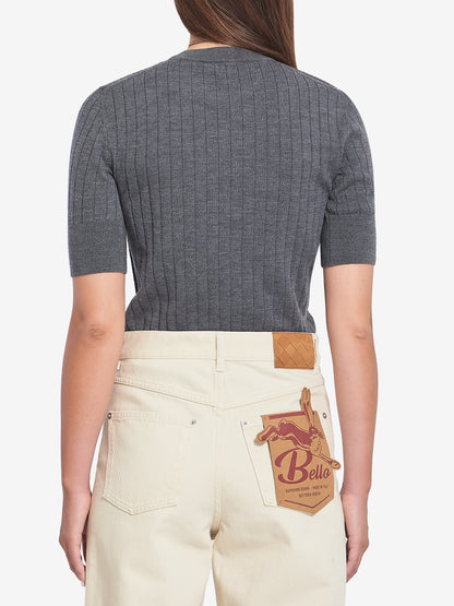 BOTTEGA VENETA M ribbed knit cropped top