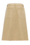 deconstructed midi cotton denim skirt