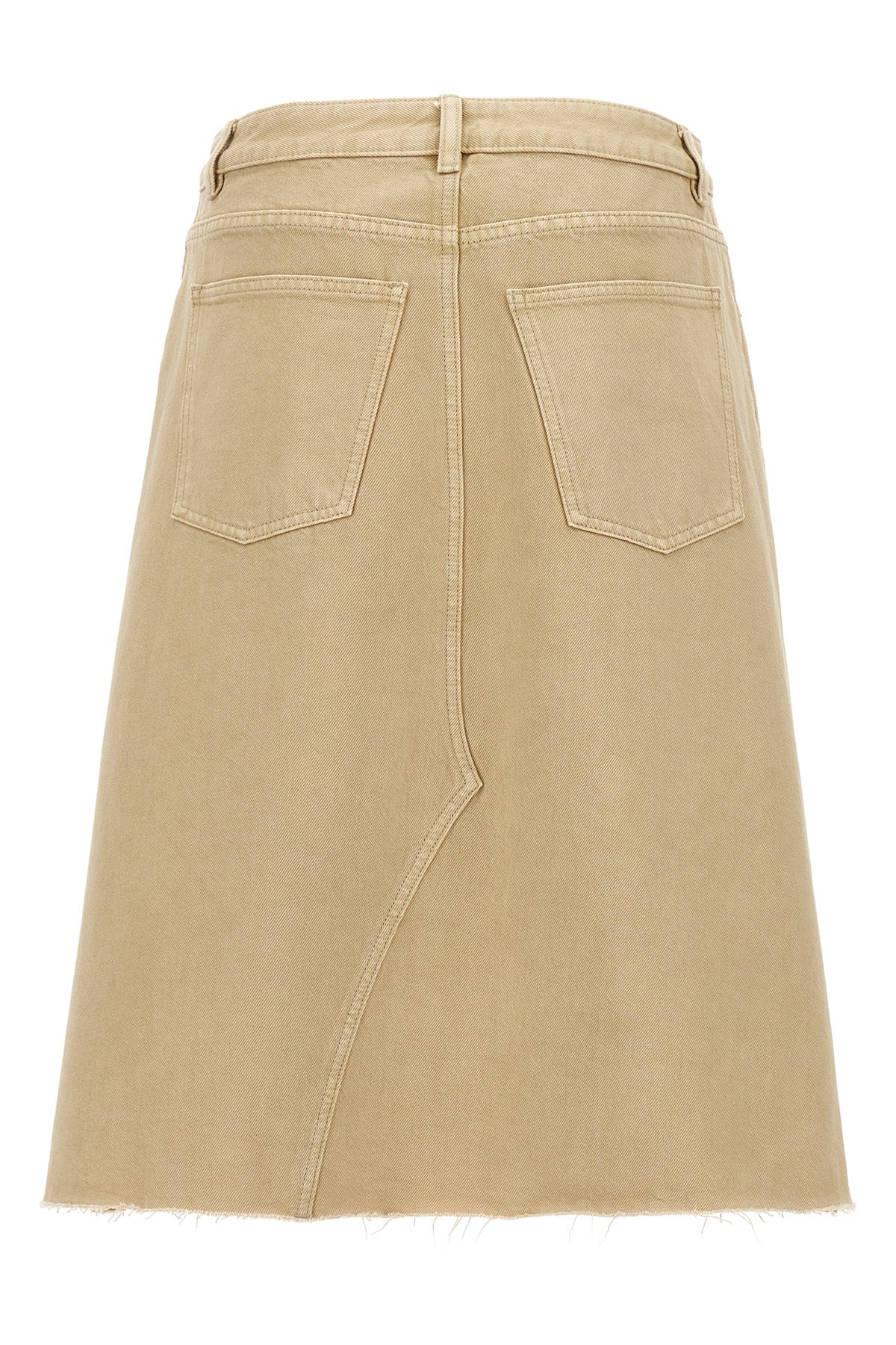 deconstructed midi cotton denim skirt