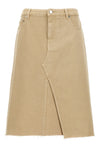 deconstructed midi cotton denim skirt