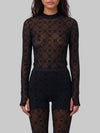 monogram mesh flock second skin top