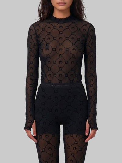 monogram mesh flock second skin top