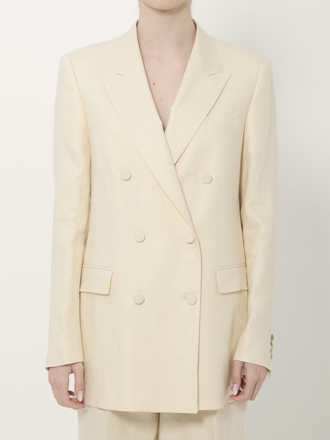 TAGLIATORE 38 double-breasted linen j-jasmin  jacket