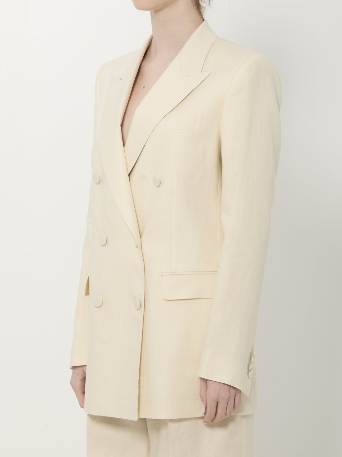 TAGLIATORE 38 double-breasted linen j-jasmin  jacket