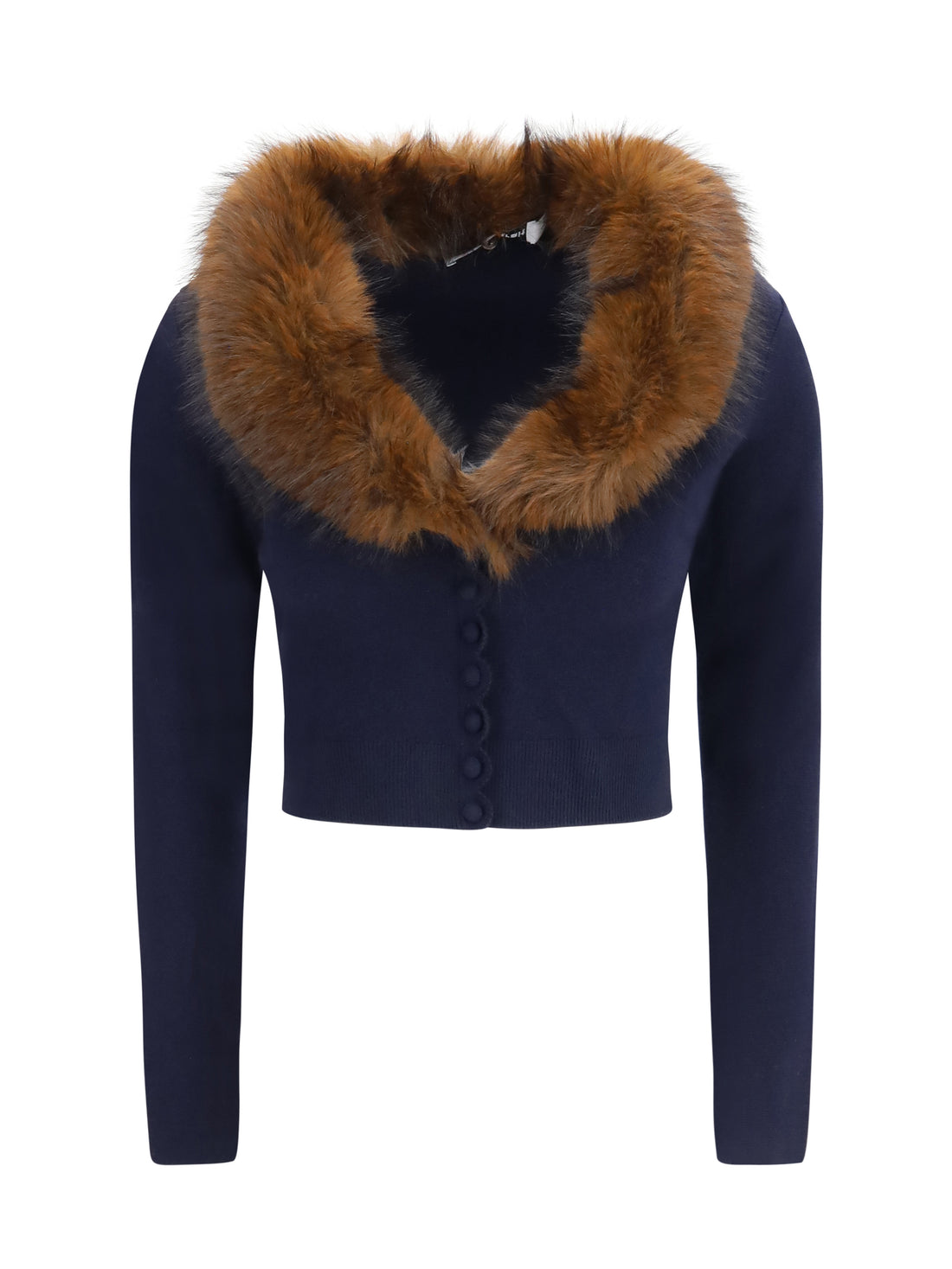 SELF-PORTRAIT L knit and faux fur cardigan