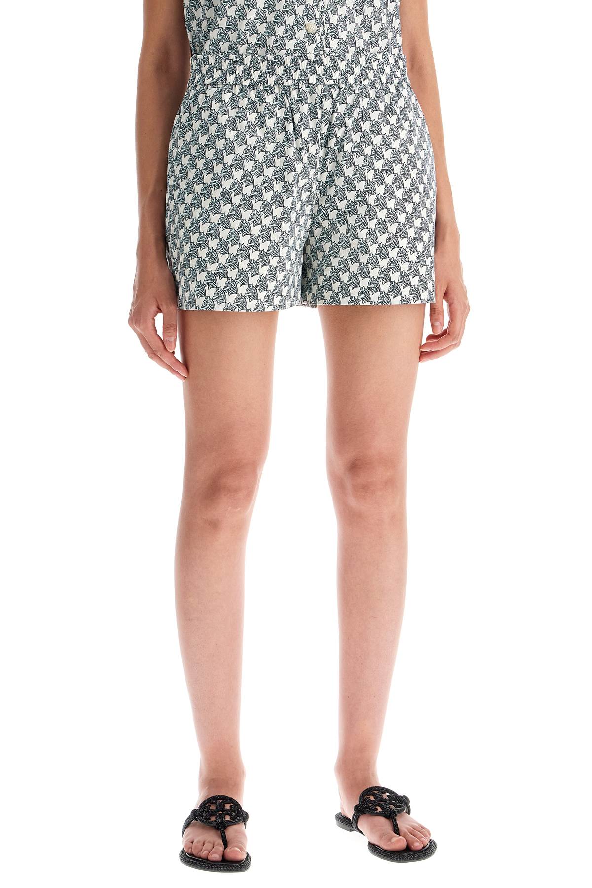 printed poplin shorts for