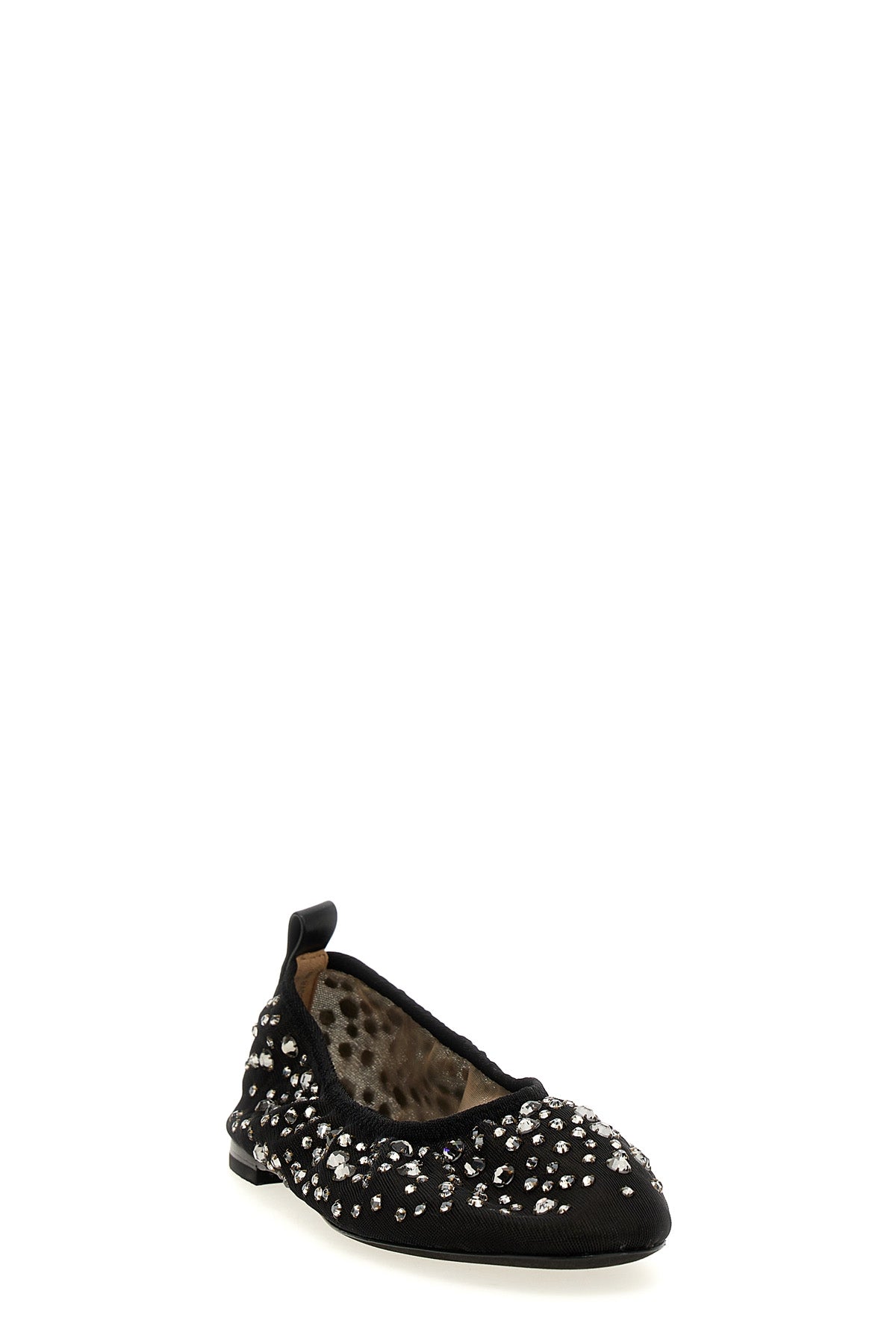 crystal mesh ballet flats