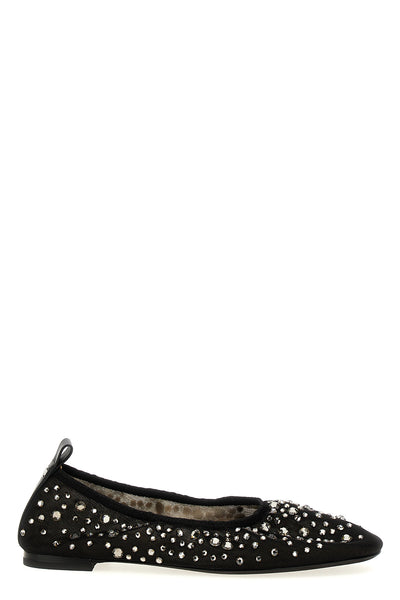 crystal mesh ballet flats