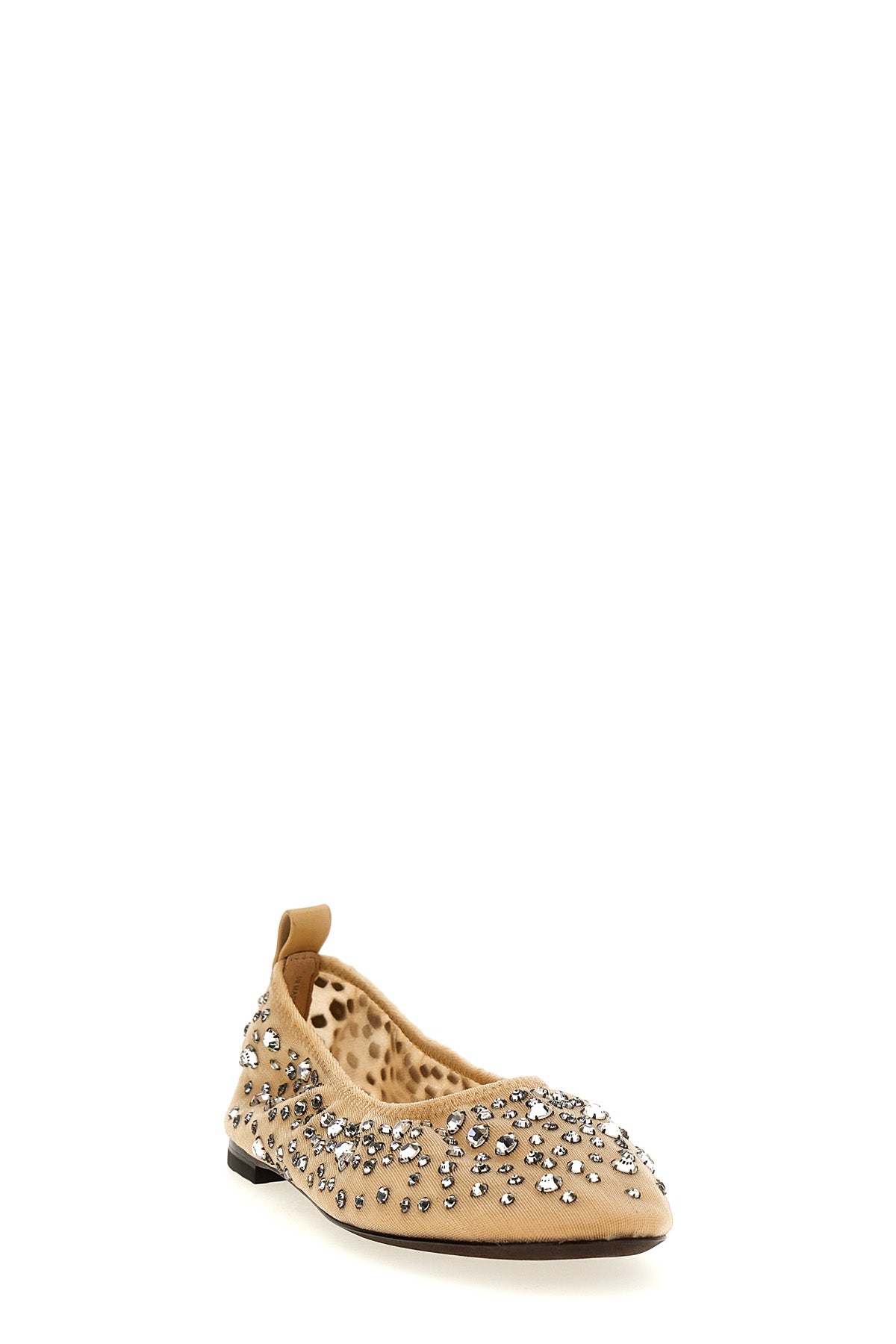 crystal mesh ballet flats