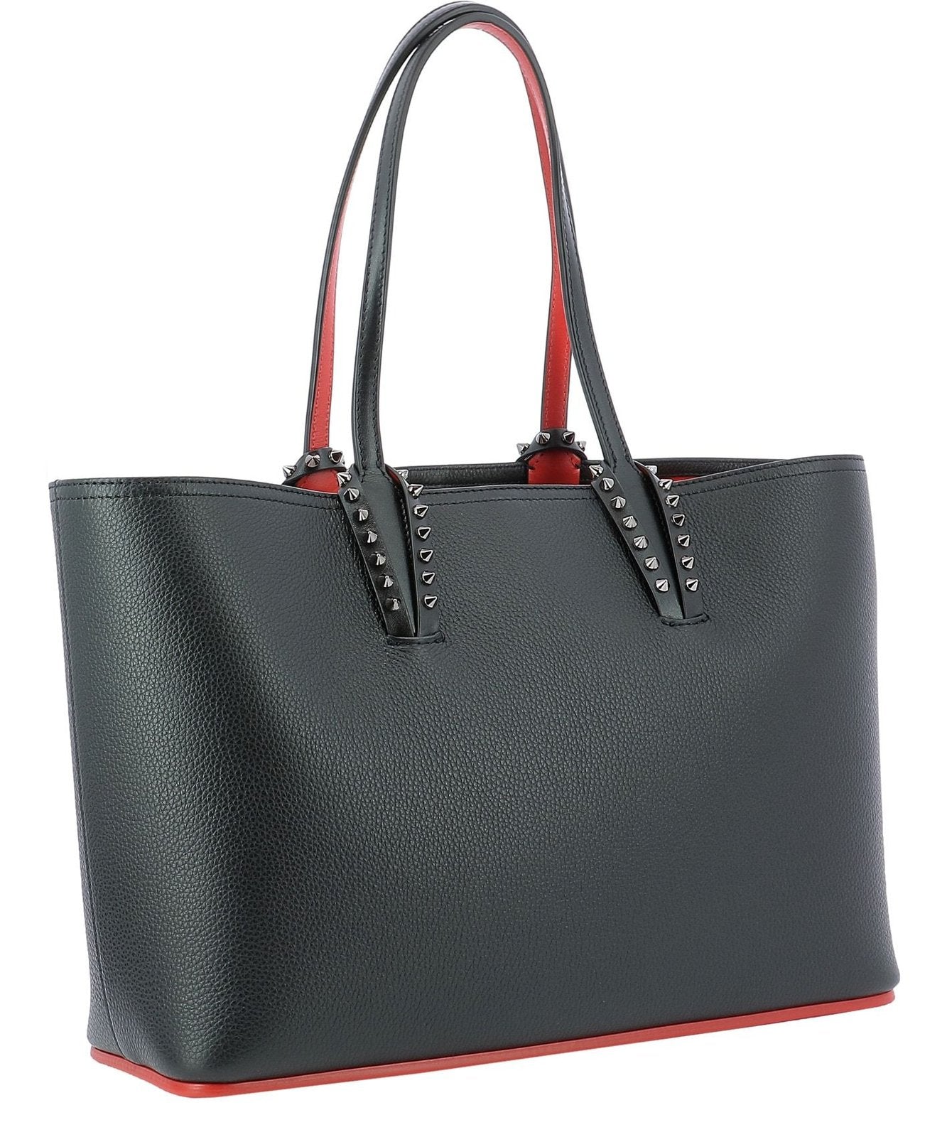 Cabata Small Spiked Black Leather Tote