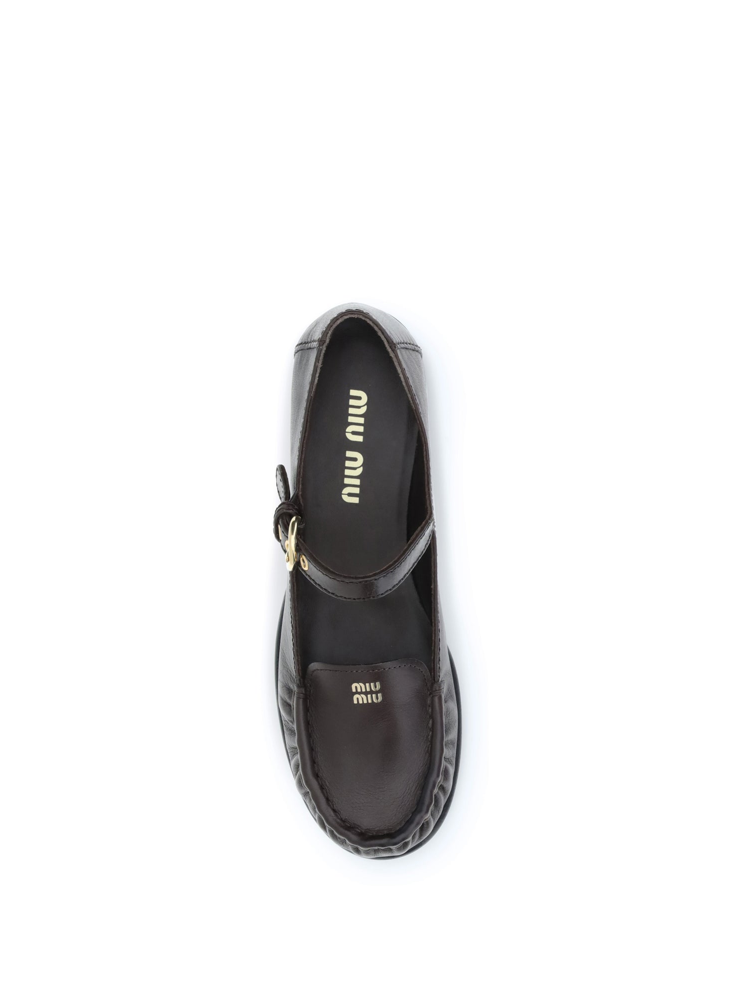 MIU MIU 36 buckled leather loafers