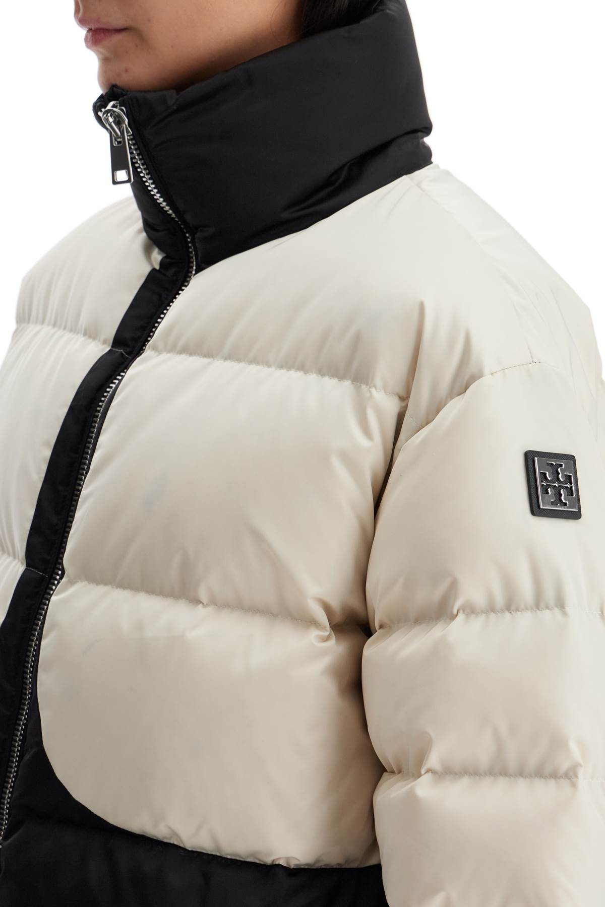 color block down jacket