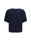 short-sleeve cashmere and silk sweater