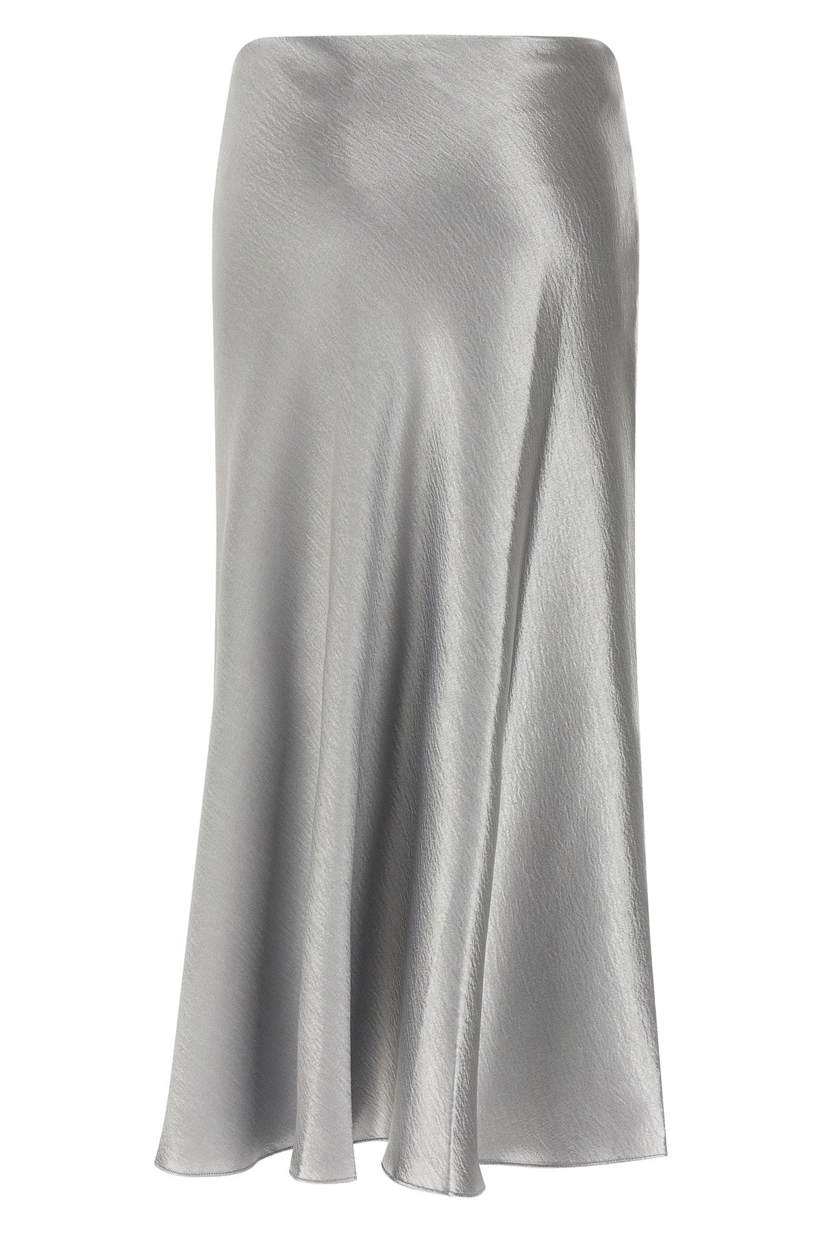 midi skirt in silk-effect satin fabric