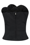 01 off-the-shoulder corset top in wool and silk