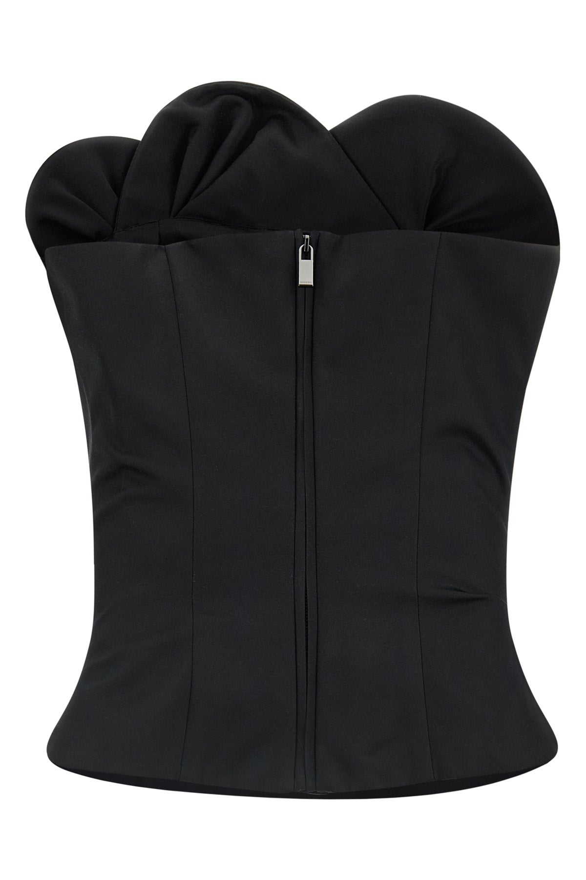 01 off-the-shoulder corset top in wool and silk