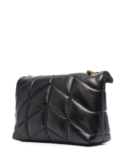 Loulou Toy Puffer Black Leather Shoulder Bag