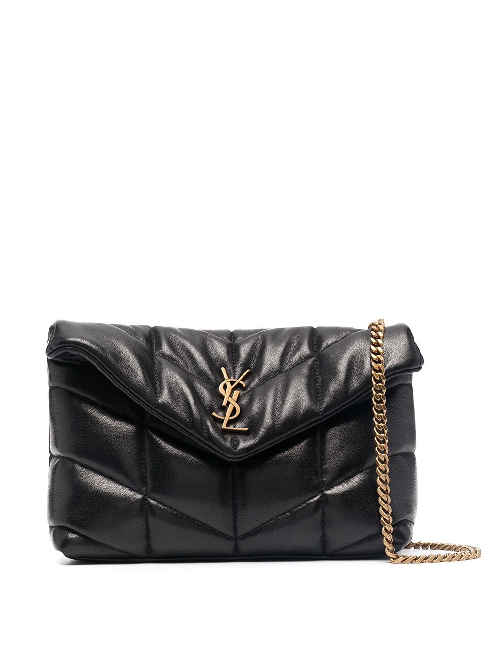 SAINT LAURENT Loulou Toy Puffer Black Leather Shoulder Bag